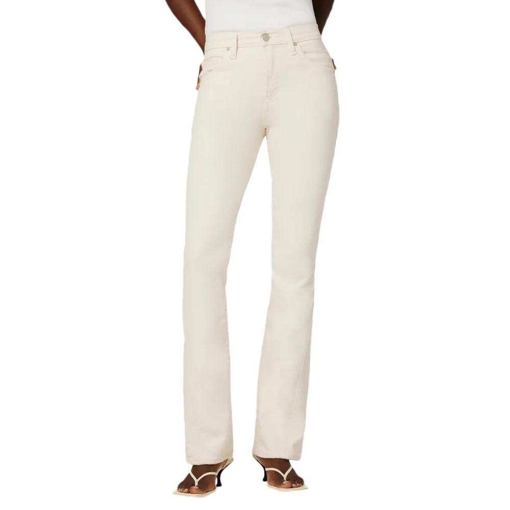NWT HUDSON Barbara High-Rise Baby Boot Jean Ecru Off-White Slim Flare Size 25